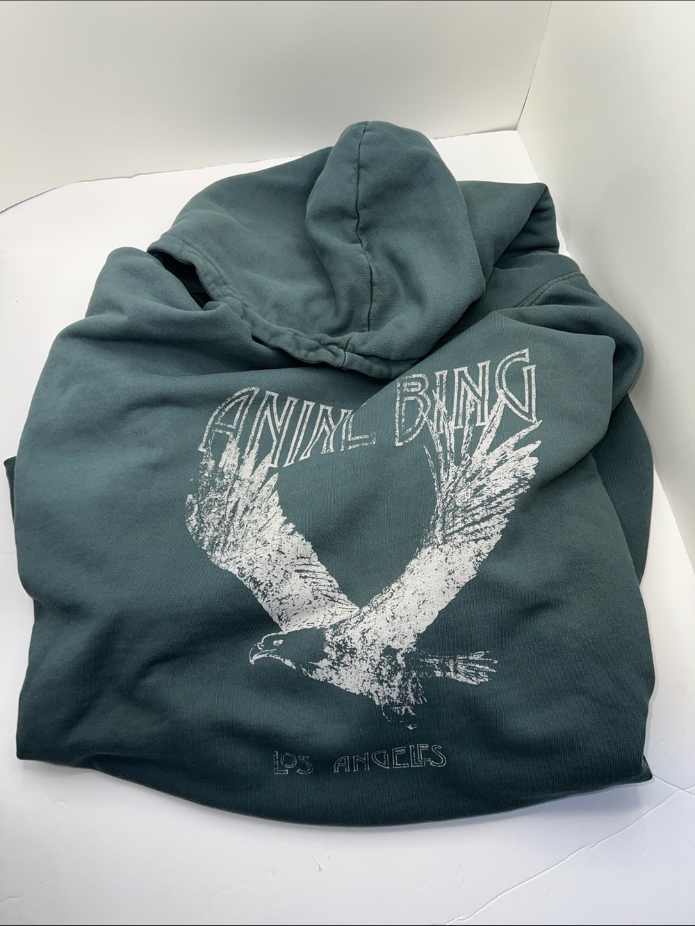 Anine Bing Ash 🦅 Eagle Hoodie Dark Teal - Size Large